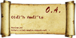 Oláh Amáta névjegykártya